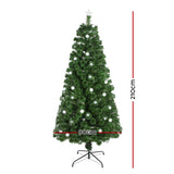 Jingle Jollys 2.1M 7FT LED Christmas Tree Optic Fiber Xmas Multi Colour Lights