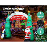 Jingle Jollys Inflatable Christmas Tree Archway Santa 3M Xmas Outdoor Decoration
