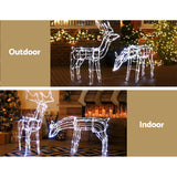 Jingle Jollys Christmas Lights 200 LEDs Fairy Light Reindeer 2pcs Decorations