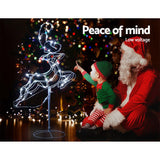 Jingle Jollys Christmas Lights 120 LEDs Fairy Light Reindeer Sleigh Decorations
