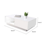 LED High Gloss Cabinet Coffee Table White