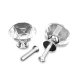 32 Pcs Clear Crystal Knobs Diamond 30mm Diameter Door Cabinet Handle