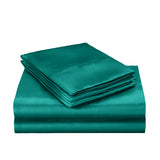 DreamZ Silk Satin Quilt Duvet Cover Set in King Size in Teal Colour