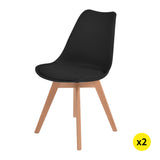 Levede 2x Retro Replica PU Leather Dining Chair Office Cafe Lounge Chairs