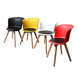 4Pcs Office Meeting Chair Set PU Leather Seats Dining Chairs Home Cafe Retro Type 2