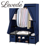 Levede Portable Wardrobes Shoe Rack Clothes Cabinet Closet Storage Navy Blue