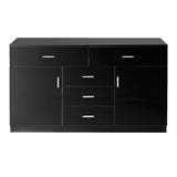 Levede Buffet Sideboard Storage Cabinet Modern High Gloss Cupboard Drawers Black