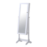 Levede Dual Use Mirrored Jewellery Dressing Cabinet with LED Light White Colour