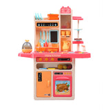 65 Pcs Kids Kitchen Play Set Pretend Cooking Toy Children Cookware Utensils Pink