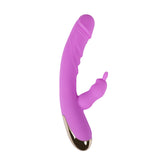 Vibrator Rabbit Double Motor G-Spot Dildo Massager Rechargeable Sex Toys Female Purple