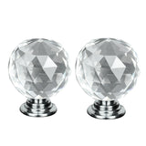 30mm 10Pack Clear Crystal Glass Door Pull Knobs Knob Drawer Handle Cabinet +Screw
