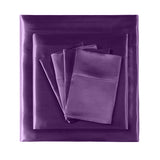 DreamZ Ultra Soft Silky Satin Bed Sheet Set in Single Size in Purple Colour