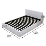 Levede Gas Lift Bed Frame Premium Leather Base Mattress Storage Queen Size White