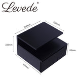 Levede Bedside Tables LED Side Table Storage Drawer Floating Nightstand Black X2