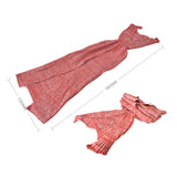 Mermaid Tail Crochet Blanket Sofa Rug Knit Handmade Soft Sleeping Bag Red