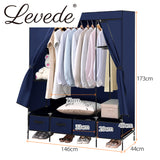 Levede Portable Wardrobe Clothes Closet Storage Cabinet 4 Drawer Navy Blue