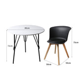 Office Meeting Table Chair Set 4 PU Leather Seat Dining Tables Chair Round Desk Type 1