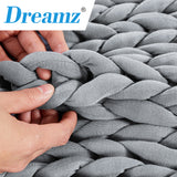 Dreamz Knitted Weighted Blanket Chunky Bulky Knit Throw Blanket 3KG Grey