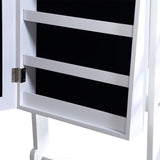 Levede Dual Use Mirrored Jewellery Dressing Cabinet with LED Light White Colour