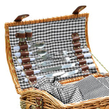 Wicker 4 Person Picnic Basket Baskets Set Outdoor Blanket Deluxe Gift Storage