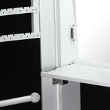 Levede Wall Mounted or Hang Over Mirror Jewellery Cabinet in White Colour