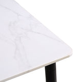 Dining Table Legs Steel Top Coffee Faux Marble Modern Industrial Metal White