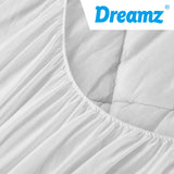 Dreamz Bamboo Pillowtop Mattress Topper Protector Waterproof Cool Cover Single