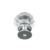 40mm 10Pack Clear Crystal Glass Door Pull Knobs Knob Drawer Handle Cabinet +Screw