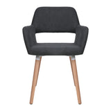2x Dining Chairs Seat French Provincial Lounge Contemporary Chair Dark Grey