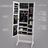 Levede Mirror Two Doors Jewellery Cabinet Makeup Storage Jewelry Organiser Box