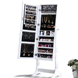 Levede Dual Use Mirrored Jewellery Dressing Cabinet in White Colour