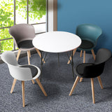 Office Meeting Table Chair Set 4 PU Leather Seat Dining Tables Chair Round Desk Type 1