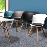 4Pcs Office Meeting Chair Set PU Leather Seats Dining Chairs Home Cafe Retro Type 1