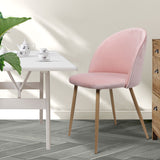 2x Dining Chairs Seat French Provincial Kitchen Lounge Chair Pink