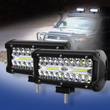 2x 6inch LED Light Bar Work Flood Spot Beam Lamp Offroad Caravan Strip Lights