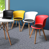 4Pcs Office Meeting Chair Set PU Leather Seats Dining Chairs Home Cafe Retro Type 2