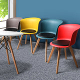 4Pcs Office Meeting Chair Set PU Leather Seats Dining Chairs Home Cafe Retro Type 3