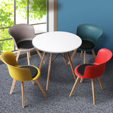 Office Meeting Table Chair Set 4 PU Leather Seat Dining Tables Chair Round Desk Type 6