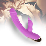 Vibrator Rabbit Double Motor G-Spot Dildo Massager Rechargeable Sex Toys Female Purple