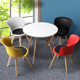 Office Meeting Table Chair Set 4 PU Leather Seat Dining Tables Chair Round Desk Type 5