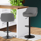 2x Bar Stools Stool Kitchen Chairs Swivel PU Barstools Industrial Vintage Grey