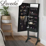 Levede Mirror Jewellery Cabinet Two Doors Makeup Storage Jewelry Organiser Box