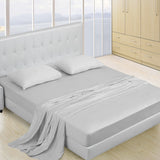 DreamZ 4 Pcs Natural Bamboo Cotton Bed Sheet Set in Size Double Grey