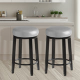 2x Levede 75cm Swivel Bar Stool Kitchen Stool Wood Barstools Dining Chair Grey