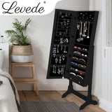 Levede Mirror Jewellery Standing Cabinet Makeup Storage Jewelry Organiser Box