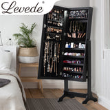 Levede Dual Use Mirrored Jewellery Dressing Cabinet in Black Colour
