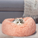 Pet Bed Cat Dog Donut Nest Calming Kennel Cave Deep Sleeping Pink XXL