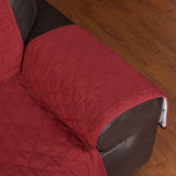 3 Seater Sofa Covers Quilted Couch Lounge Protectors Slipcovers Burgundy