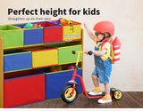 Levede Kids Toy Box 9 Bins Storage Rack Organiser Cabinet Wooden Bookcase 3 Tier